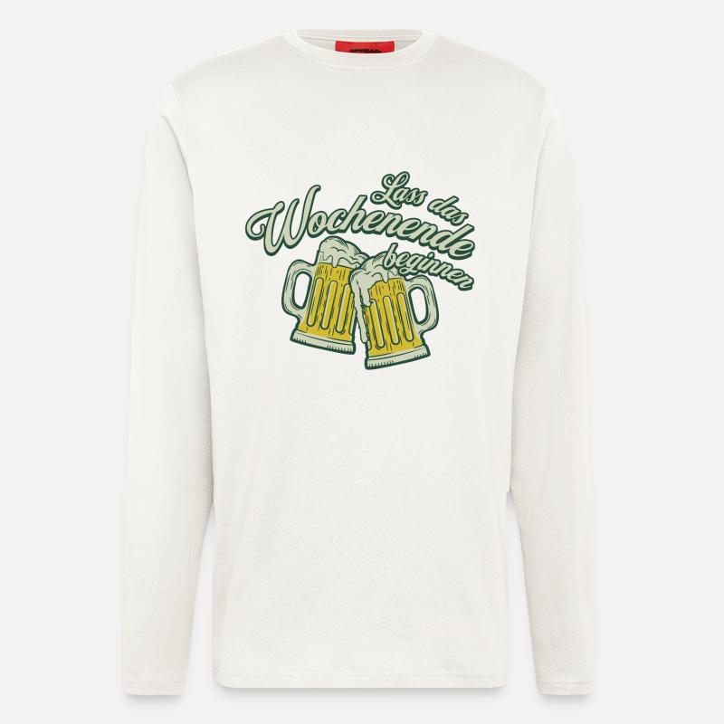 Wochenende Anstoßen Bier Alkohol Männer - Langarmshirt - made by SPREAD  - OFF WHITE