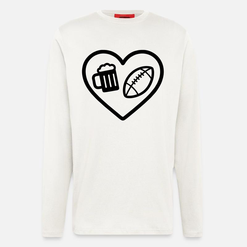 Heart Rugby Bier - Langarmshirt - made by SPREAD  - OFF WHITE