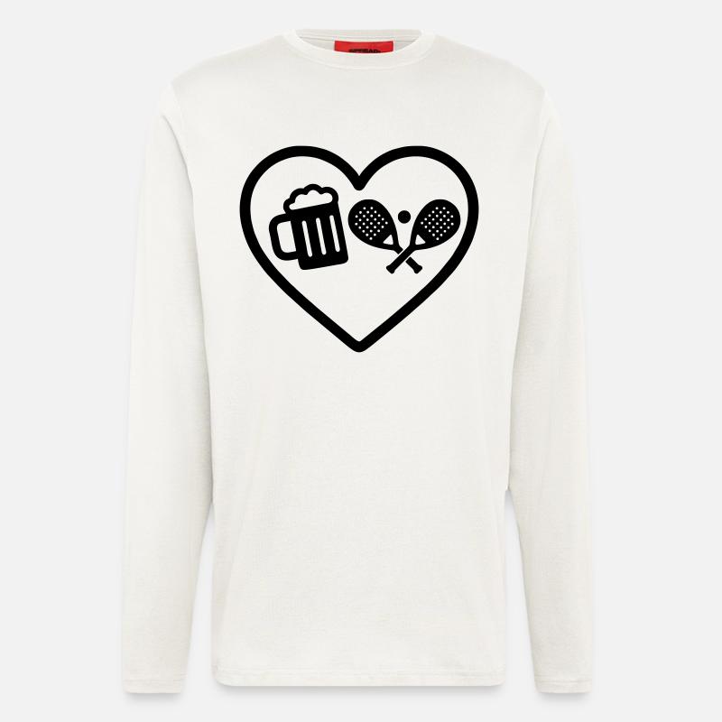 Heart Padel Bier - Langarmshirt - made by SPREAD  - OFF WHITE