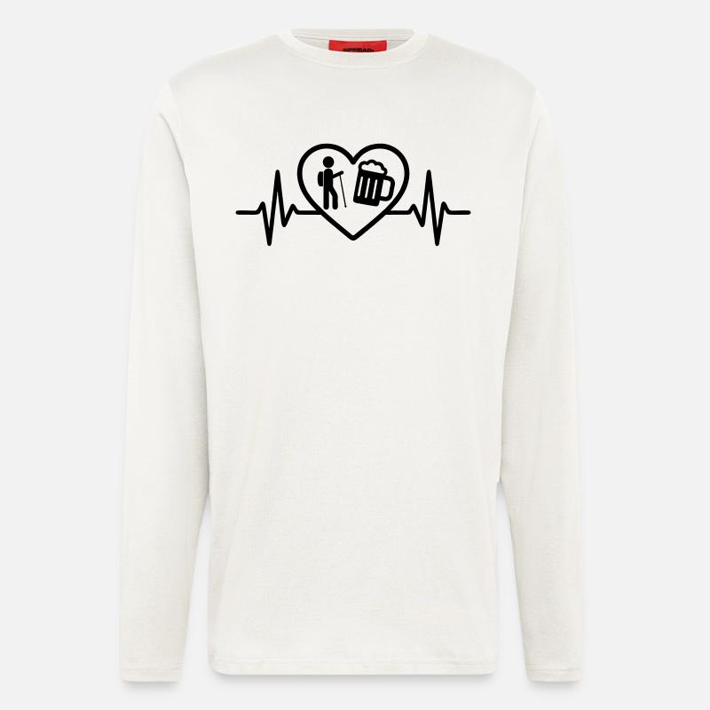 Heart Camping Bier - Langarmshirt - made by SPREAD  - OFF WHITE