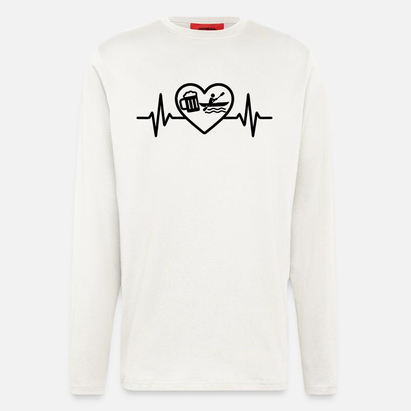 Herz Kajak Bier - Langarmshirt - made by SPREAD  - OFF WHITE