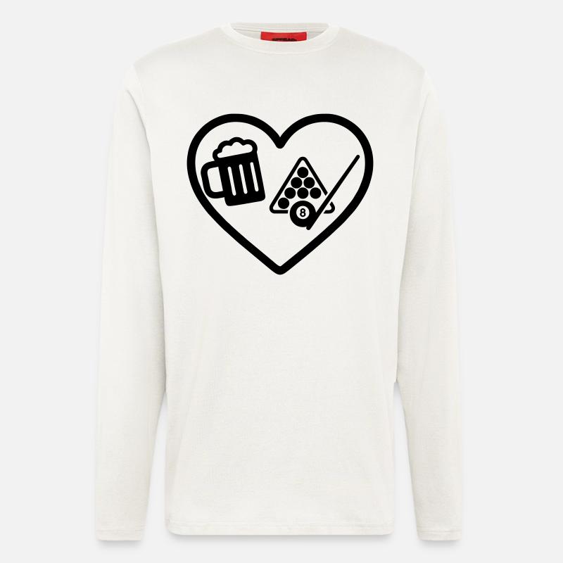 Heart Billiards Bier - Langarmshirt - made by SPREAD  - OFF WHITE