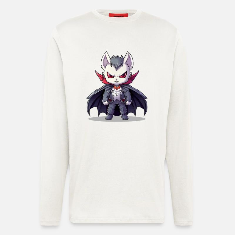 Chibi vampire in suit with cape - Longsleeve - made by SPREAD  - OFF WHITE