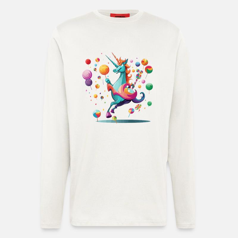Buntes Einhornzauber-Lolli-Paradies - Langarmshirt - made by SPREAD  - OFF WHITE
