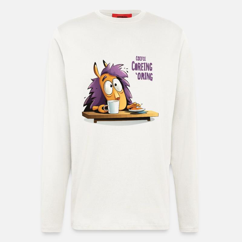 Kaffee Igel am Morgen - Langarmshirt - made by SPREAD  - OFF WHITE