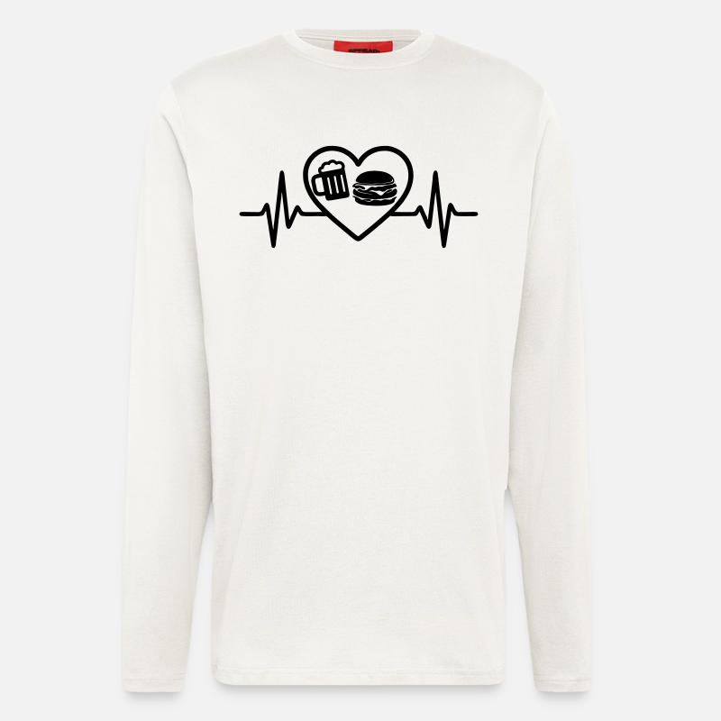 Herz Burger Bier - Langarmshirt - made by SPREAD  - OFF WHITE
