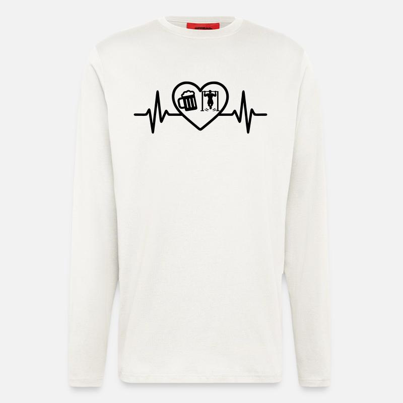 Herz Street Workout Bier - Langarmshirt - made by SPREAD  - OFF WHITE