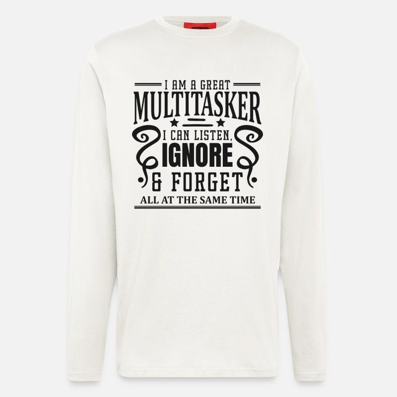 Multitasker: listen, ignore & forget - Longsleeve - made by SPREAD - OFF WHITE