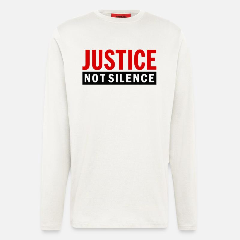 Justice Not Silence Gerechtigkeit Statement - Langarmshirt - made by SPREAD  - OFF WHITE
