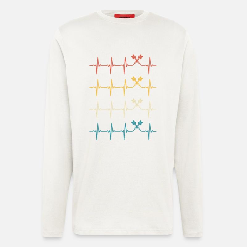 Dart Herzschlag Retro Darts Darter - Langarmshirt - made by SPREAD  - OFF WHITE