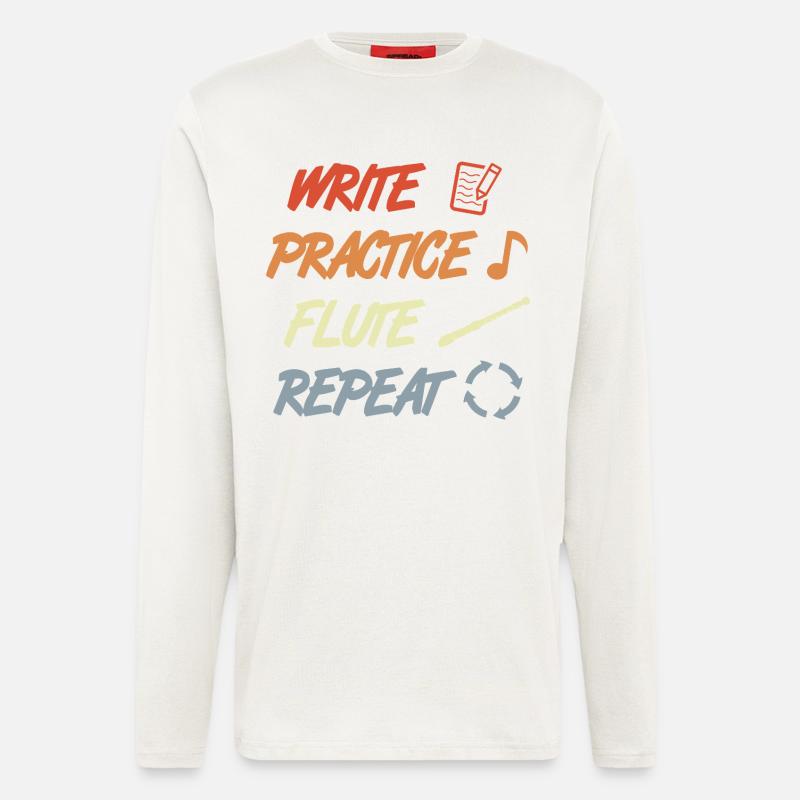 Write Practice Flute Repeat - Longsleeve - made by SPREAD  - OFF WHITE
