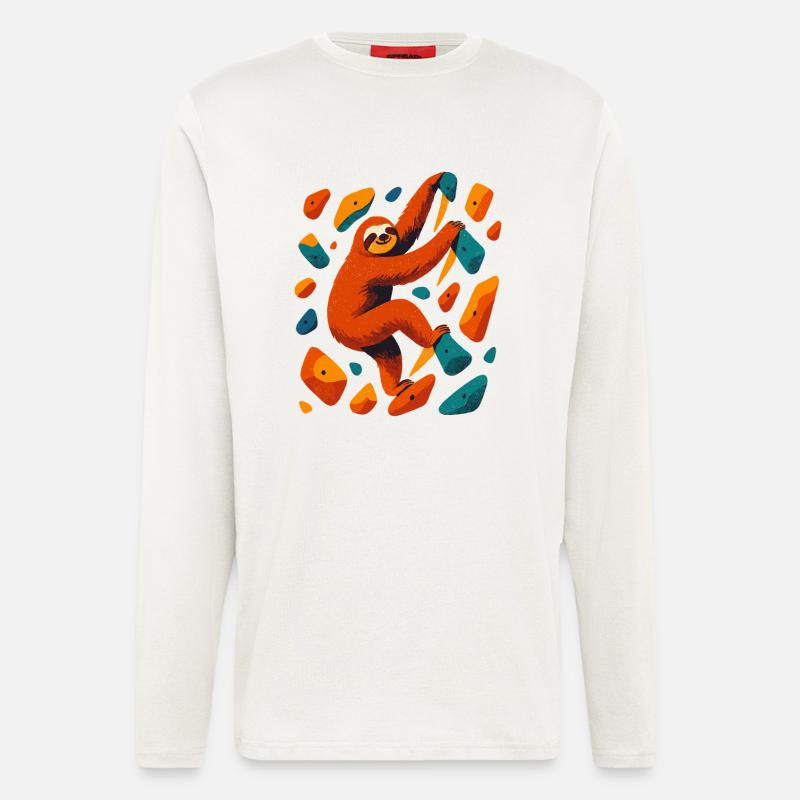 Bouldering Sloth Climbing Hall Gift - Longsleeve - made by SPREAD  - OFF WHITE