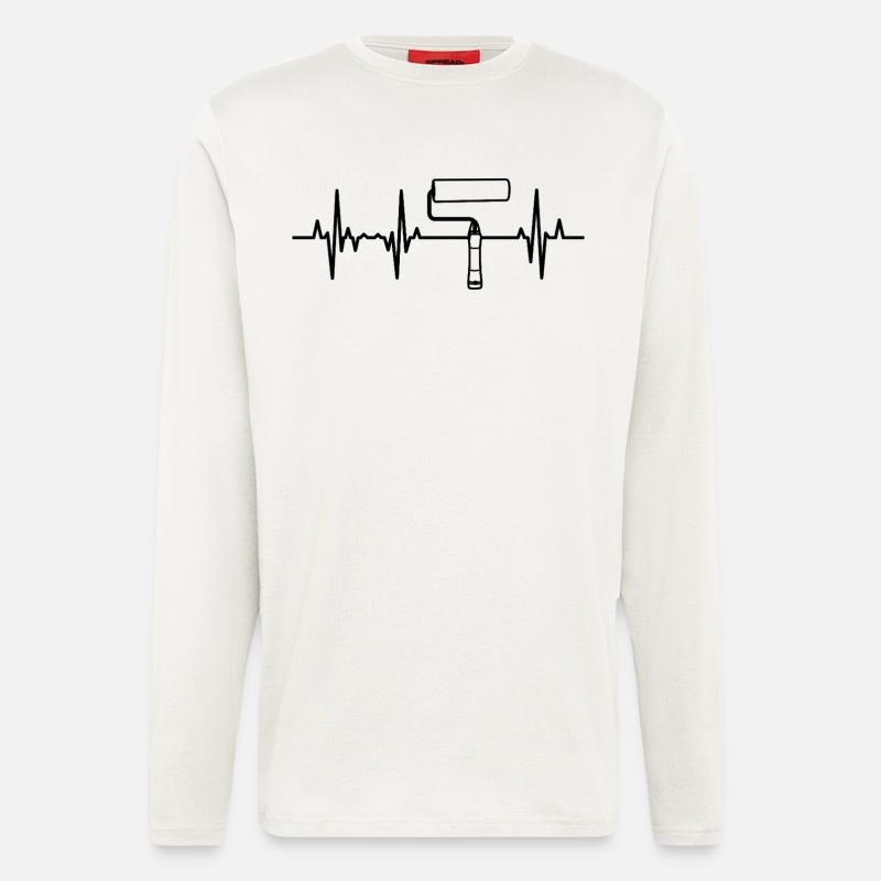 Farbroller Herzlinie - Langarmshirt - made by SPREAD  - OFF WHITE