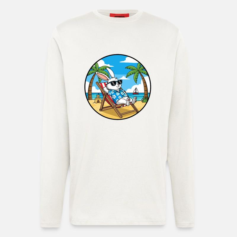 Coole Rabbit Beach Vacation Summer Vibes - Langarmshirt - made by SPREAD  - OFF WHITE