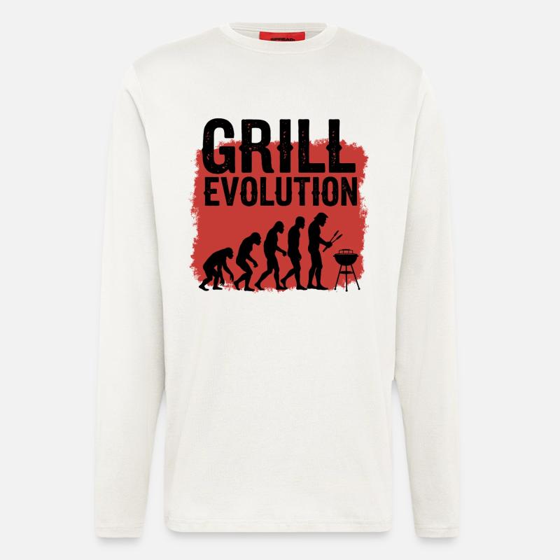 Grill Evolution Funny Grill Master Saying - Longsleeve - made by SPREAD  - OFF WHITE