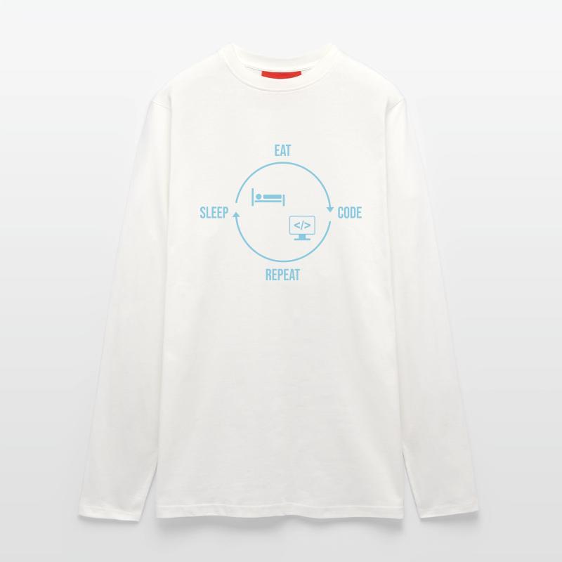 Eat Sleep Code Repeat - Programmierer Kreislauf Langarmshirt - made by SPREAD 