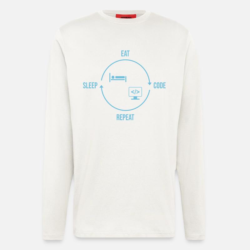 Eat Sleep Code Repeat - Programmer Cycle - Longsleeve - made by SPREAD  - OFF WHITE