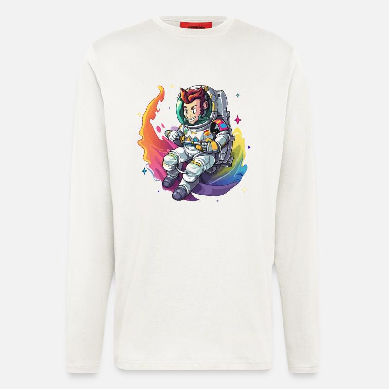 Galactic guitar rocker in space - Longsleeve - made by SPREAD  - OFF WHITE