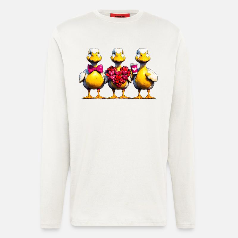 Herzducks Trio: Liebe in Gelb - Langarmshirt - made by SPREAD  - OFF WHITE