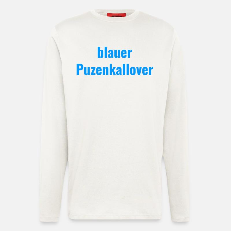 blauer Puzenkallover - Langarmshirt - made by SPREAD  - OFF WHITE