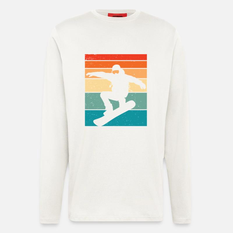 Snowboard retro Snowboarden - Langarmshirt - made by SPREAD  - OFF WHITE