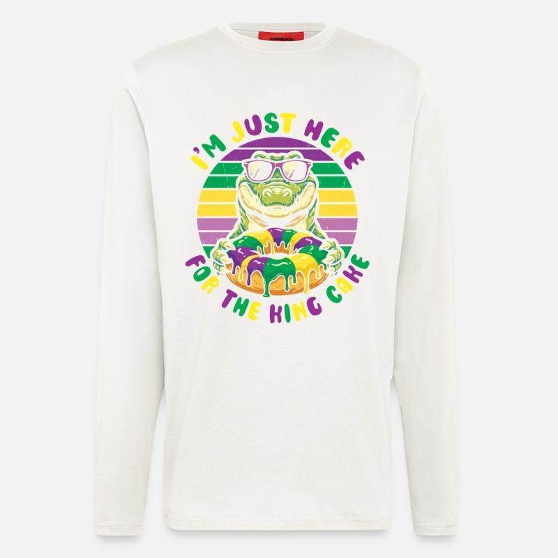 King Cake Mardi Gras Aligator - Langarmshirt - made by SPREAD  - OFF WHITE