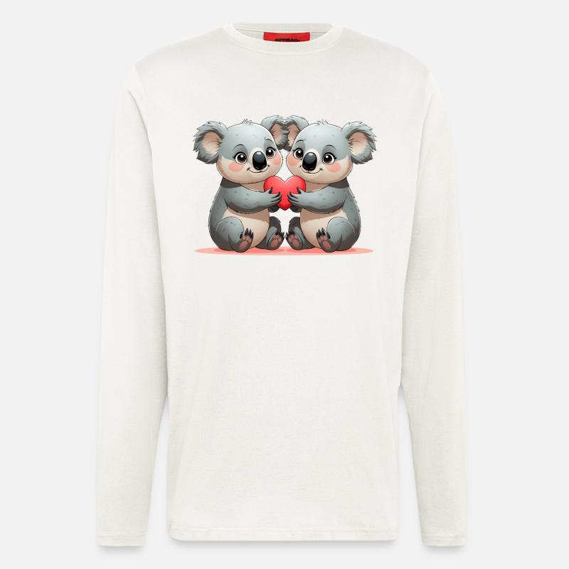 Koalas mit Herz: Freundschaft - Langarmshirt - made by SPREAD  - OFF WHITE
