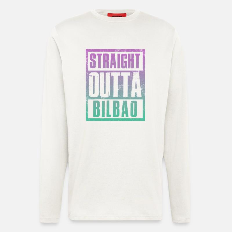 Straight outta Bilbao - Langarmshirt - made by SPREAD  - OFF WHITE