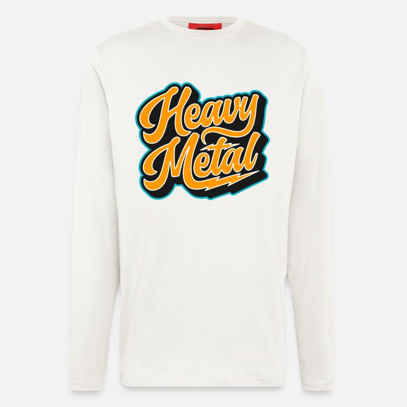 Heavy Metal Bold Script Logo - Langarmshirt - made by SPREAD  - OFF WHITE