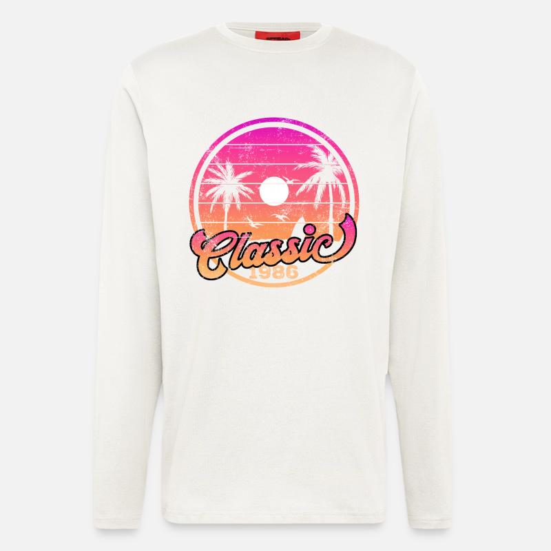 Classic 1986 Sunset Palms - Langarmshirt - made by SPREAD  - OFF WHITE