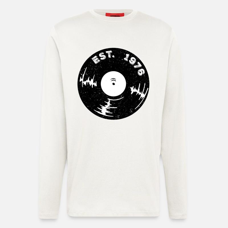Est 1976 Vinyl  - Langarmshirt - made by SPREAD  - OFF WHITE