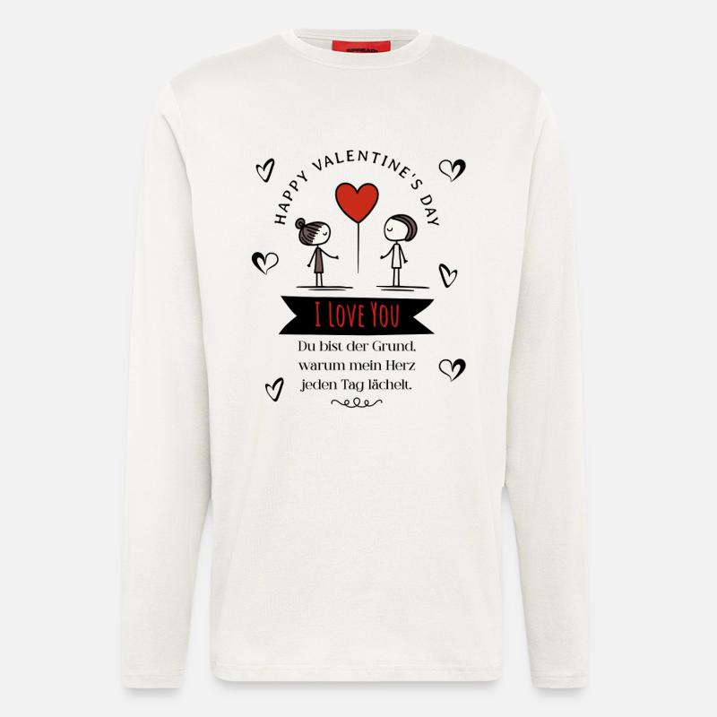 Herzbotschaft zu zweit - Langarmshirt - made by SPREAD  - OFF WHITE