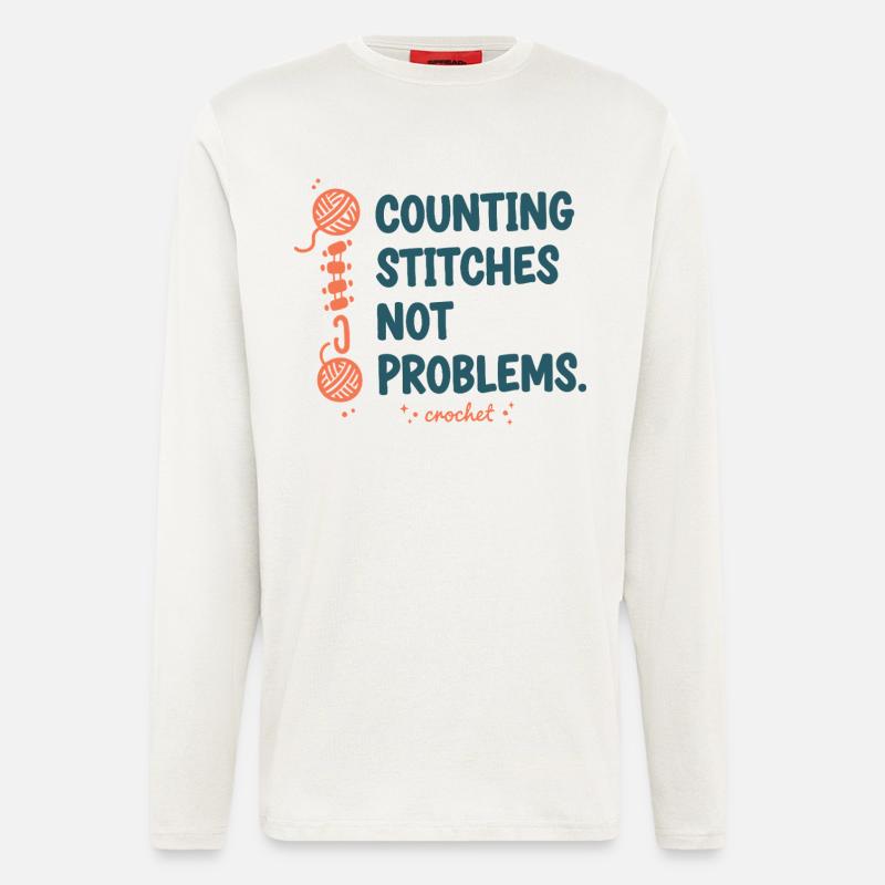 Counting Stitches Not Problems Crochet Lover - Longsleeve - made by SPREAD  - OFF WHITE
