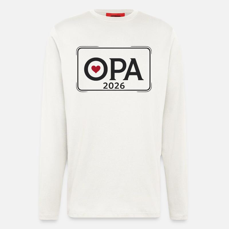 OPA 2026 Stolzer Großvater Ankündigung - Langarmshirt - made by SPREAD  - OFF WHITE