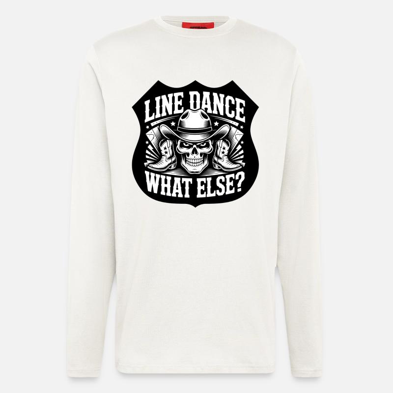LineDance Schädel Cowboy Stiefel - Langarmshirt - made by SPREAD  - OFF WHITE