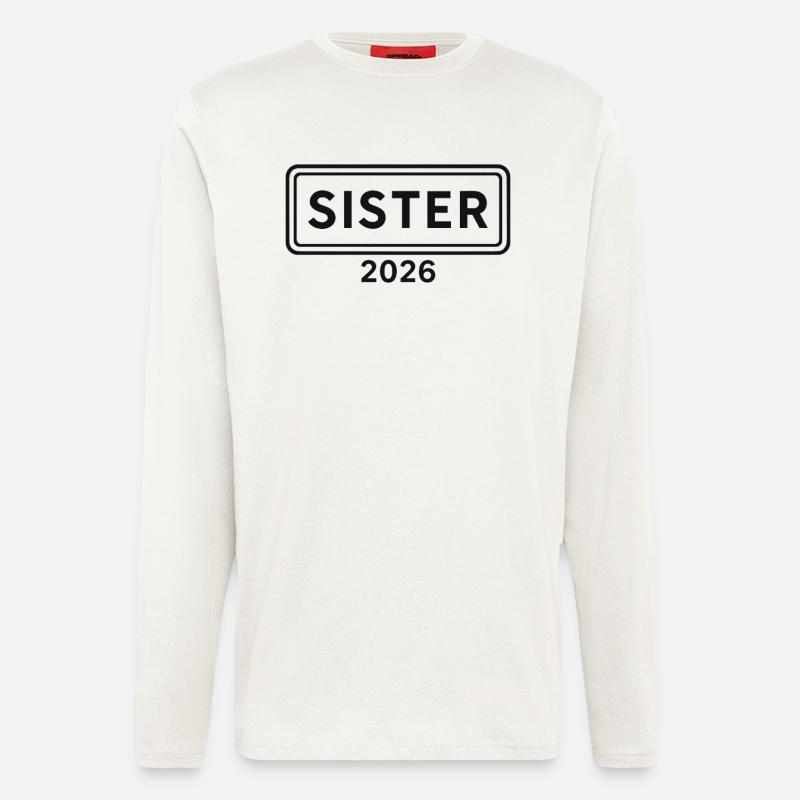 SISTER 2026 Große Schwester Ankündigung - Langarmshirt - made by SPREAD  - OFF WHITE