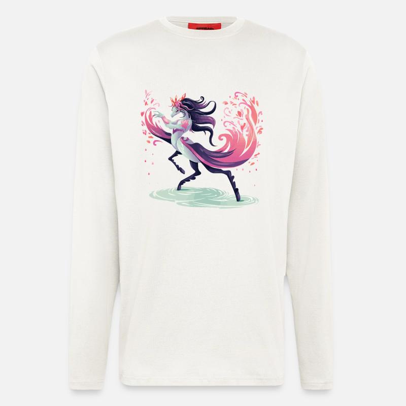 Blüten-Einhorn Tanz - Langarmshirt - made by SPREAD  - OFF WHITE