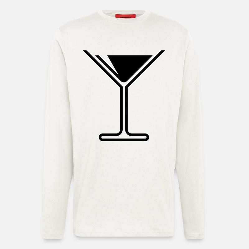 Cocktail / Verre cocktail / Martini – (Noir) - Manches longues bio décontracté fabriqué en UE - OFF WHITE