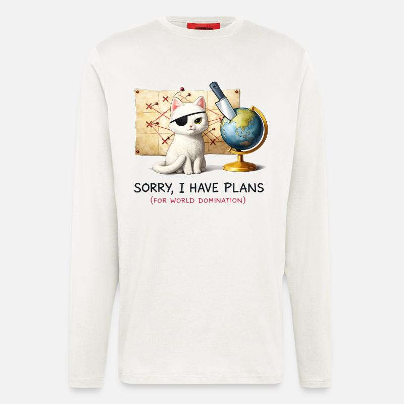 Evil Cat World Domination Plans - Longsleeve - made by SPREAD  - OFF WHITE
