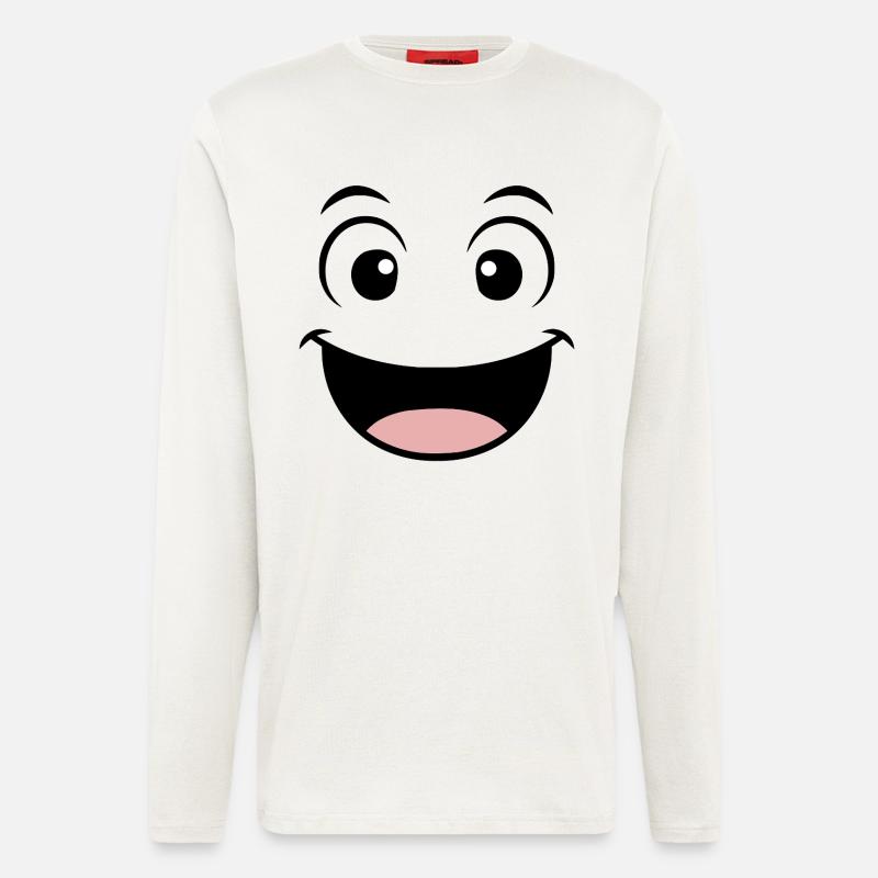 Gute Laune Gesicht - Langarmshirt - made by SPREAD  - OFF WHITE