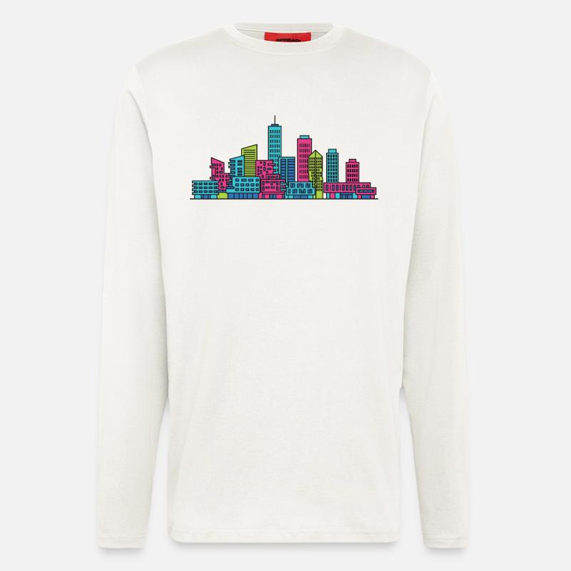Rotterdam City Skyline Erasmus Bridge Kunst - Langarmshirt - made by SPREAD  - OFF WHITE