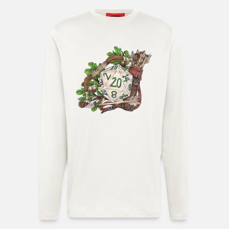 RPG Tabletop D20 Dice Gift Ranger - Longsleeve - made by SPREAD  - OFF WHITE