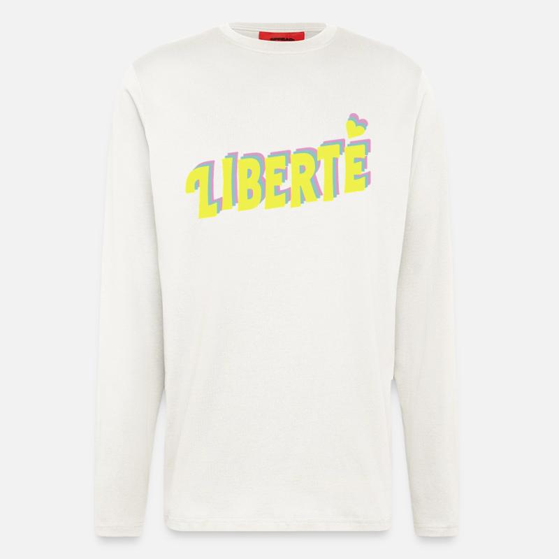 LIBERTÉ Pop Typography - Langarmshirt - made by SPREAD  - OFF WHITE