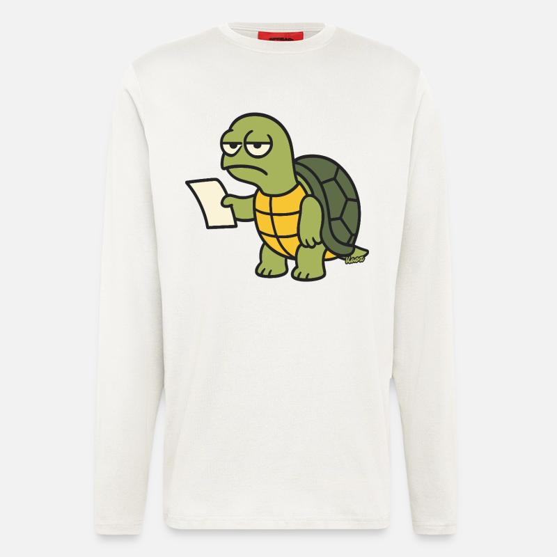 Langsame Schildkröte mit Papier - Langarmshirt - made by SPREAD  - OFF WHITE
