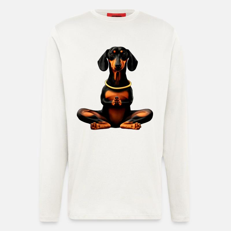 Yoga Dackel - Langarmshirt - made by SPREAD  - OFF WHITE