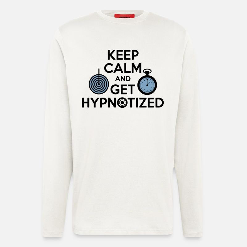 Hypnotiseur Reste calme Fais-toi hypnotiser Professionnel - Manches longues bio décontracté fabriqué en UE - OFF WHITE