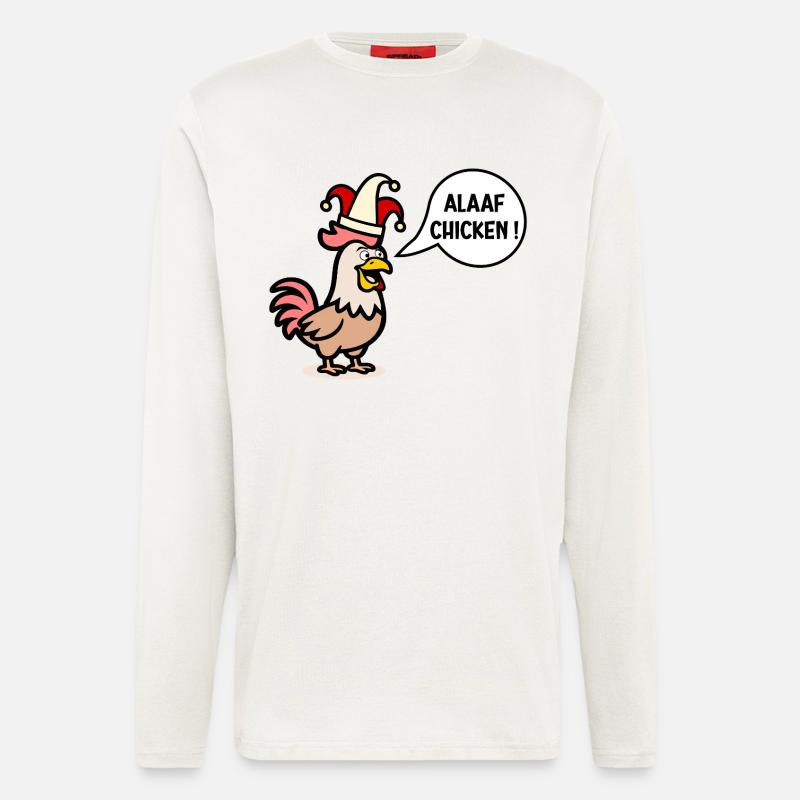 Englische Hühner Karneval Alaaf - Langarmshirt - made by SPREAD  - OFF WHITE
