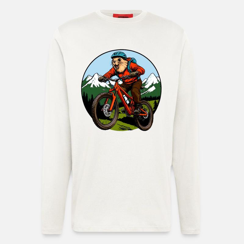 Murmeltiere Biker / Freeride Biking - Langarmshirt - made by SPREAD - OFF WHITE