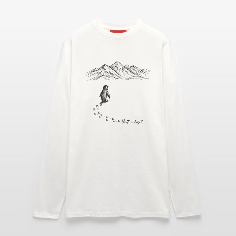 But why? Penguin Meme Footprints Doodle Doodle Longsleeve - made by SPREAD 