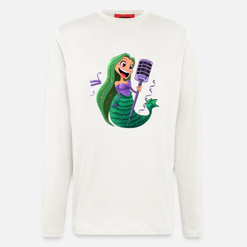 MeeresmikroSängerin - Langarmshirt - made by SPREAD - OFF WHITE